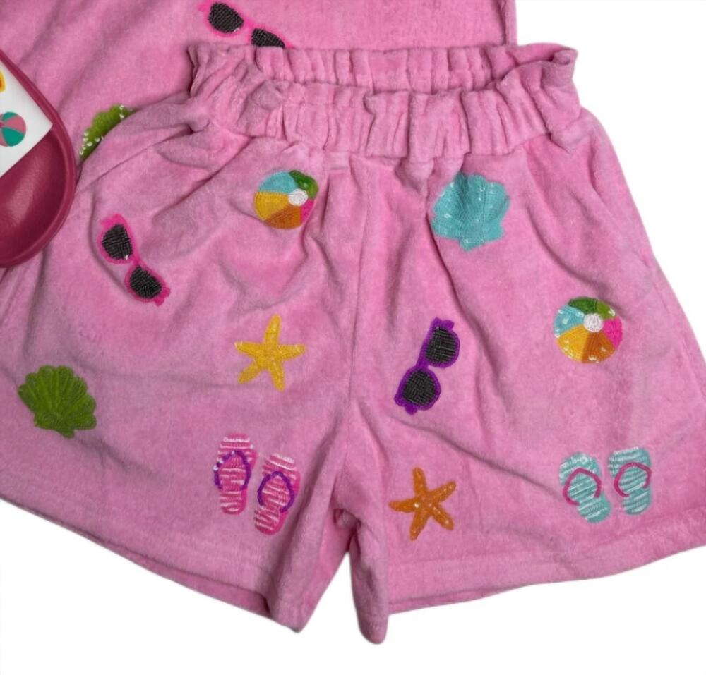NEW BELLE CHER girl's beach bottom short in pink